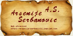 Arsenije Šerbanović vizit kartica